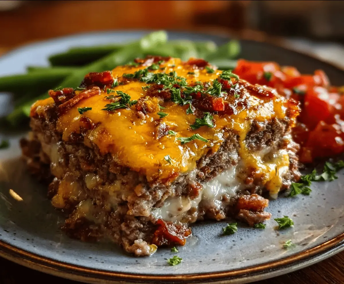 Cheesy Loaded Meatloaf Casserole with Veggies