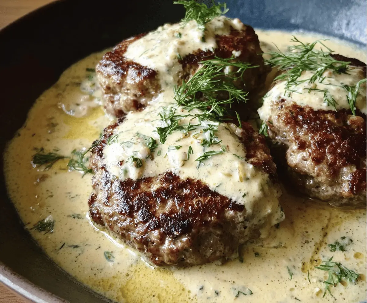 Creamy Dill Hamburger Steaks Recipe