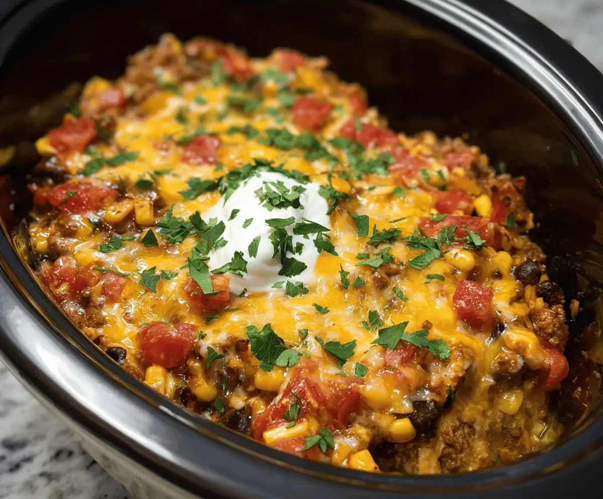 Easy Crockpot Taco Casserole Recipe