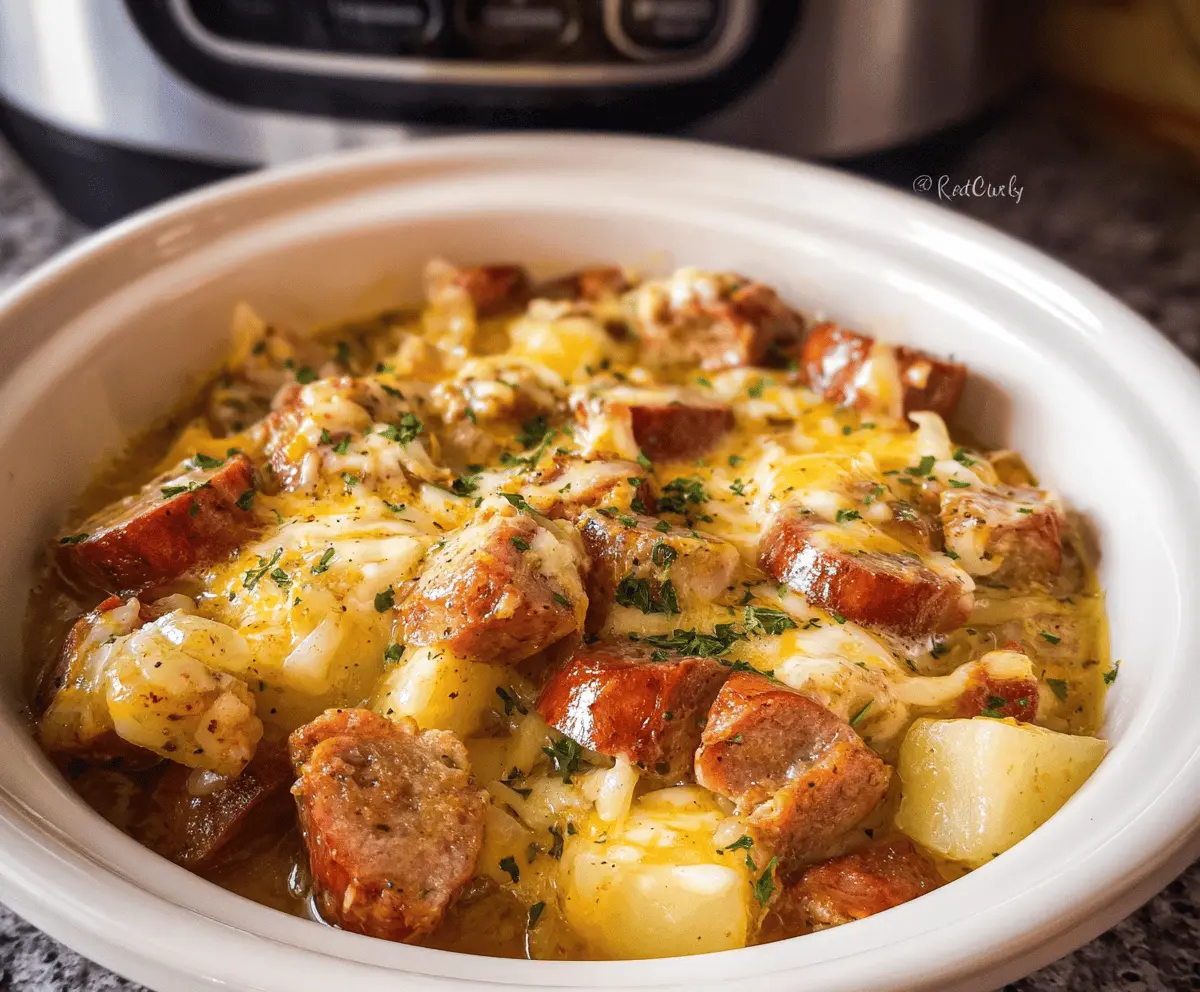 Easy Crockpot Cheesy Kielbasa Dinner Recipe