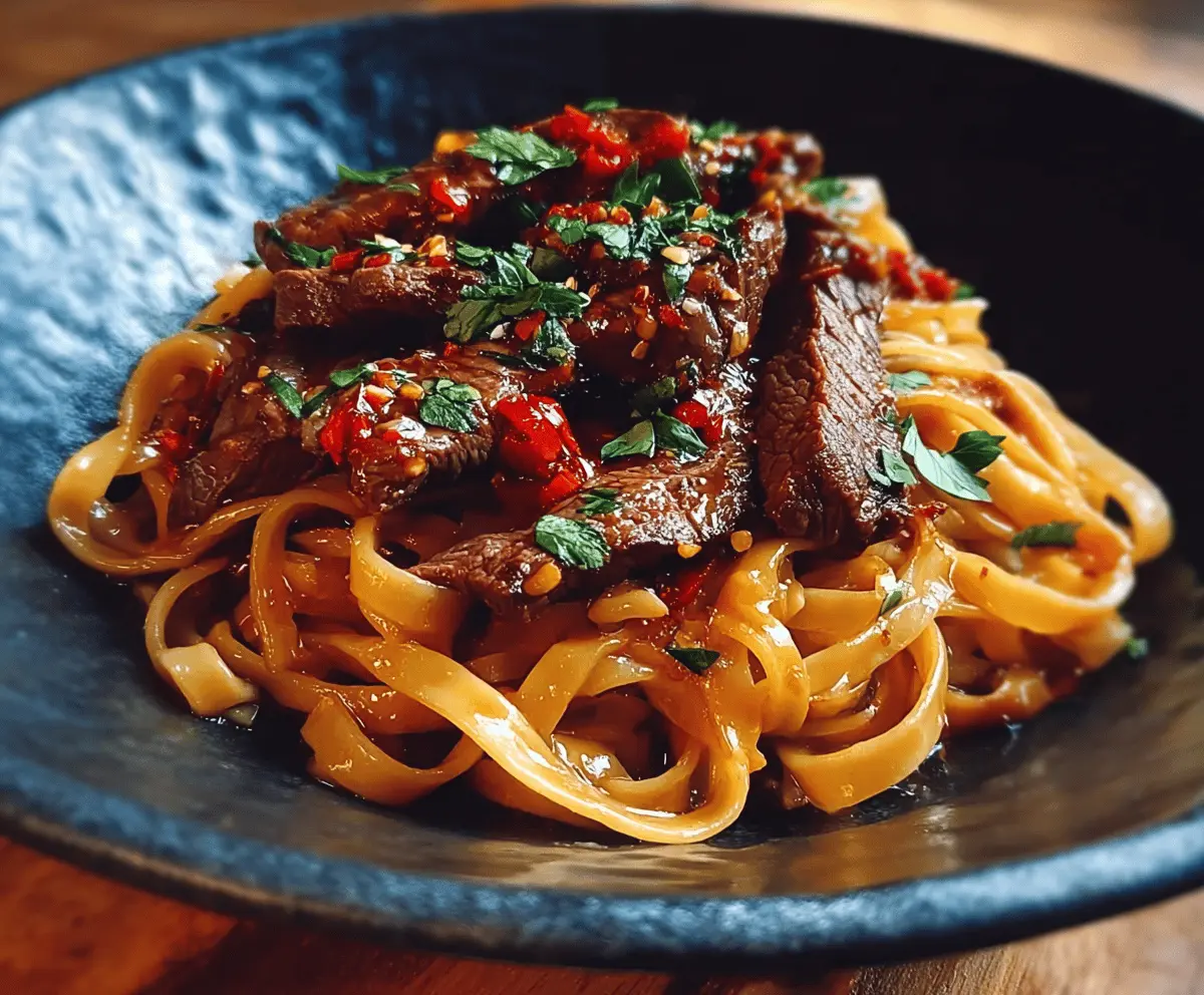 Sweet and Spicy Garlic Steak Pasta Recipe