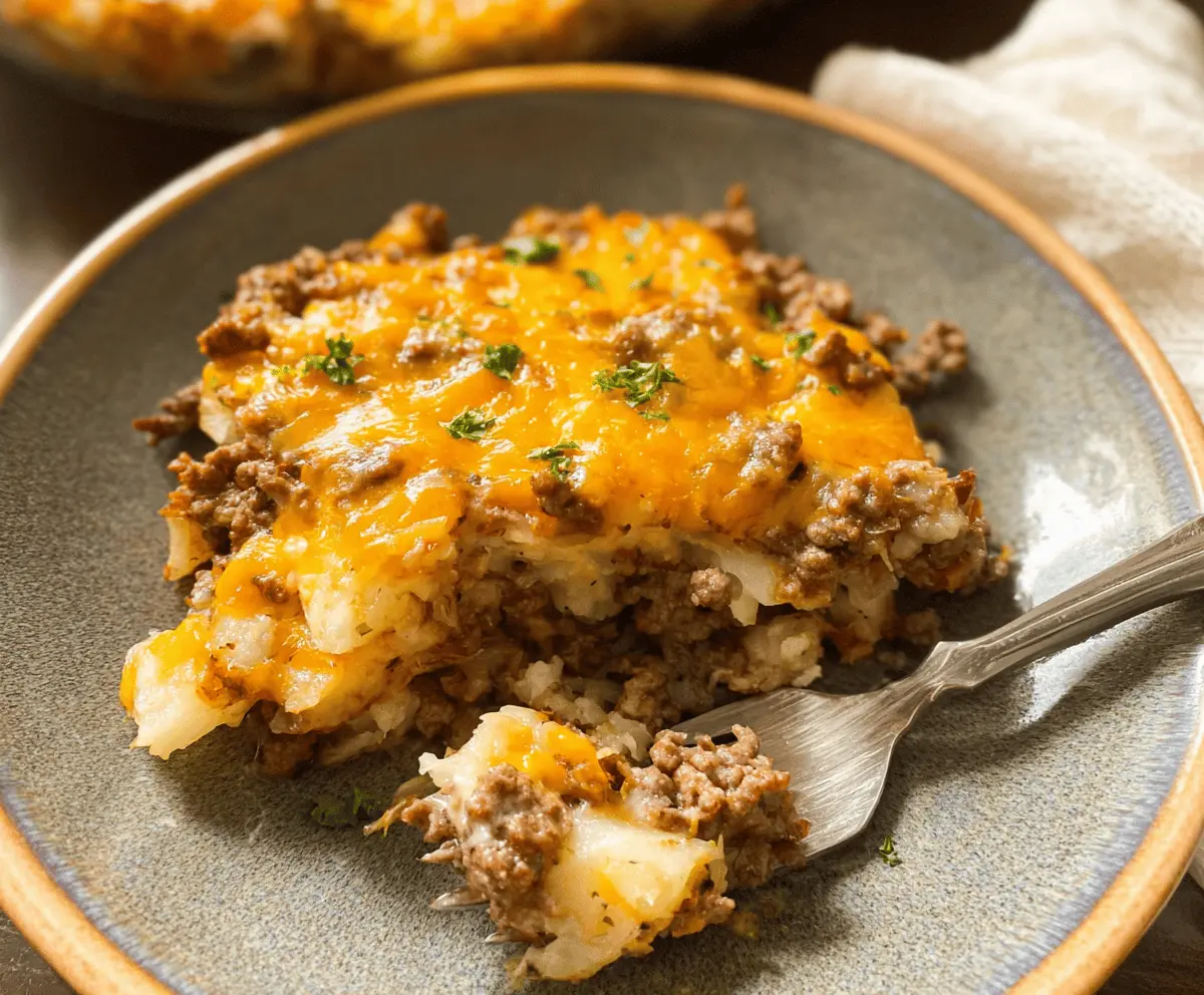 Easy Cheesy Ground Beef and Potato Casserole