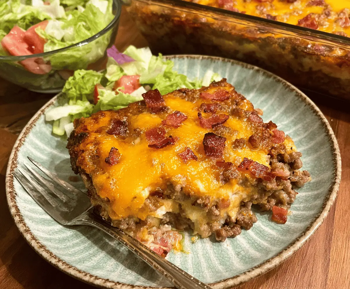 Easy Low-Carb Bacon Cheeseburger Casserole Recipe