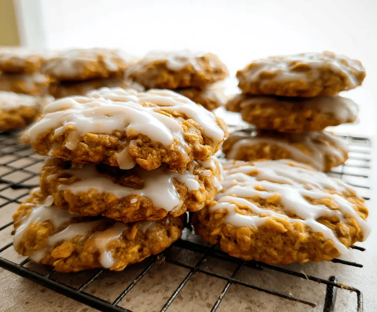 Easy Iced Pumpkin Oatmeal Cookies Recipe